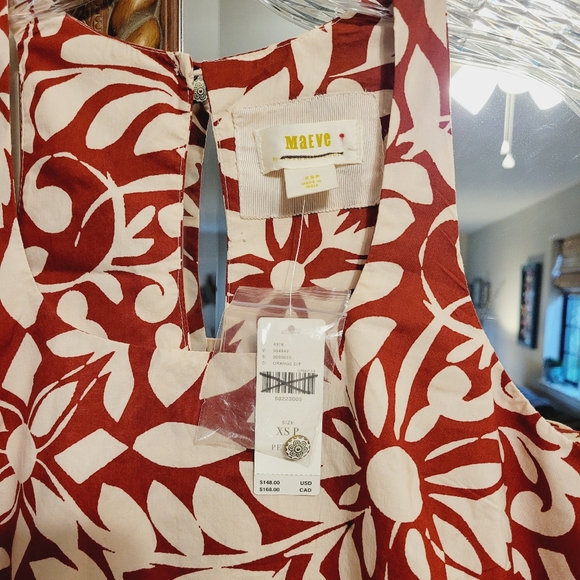 NWT Anthropologie Maeve Ionia Mini Dress Floral Orange Brown White Rust - Picture 6 of 8